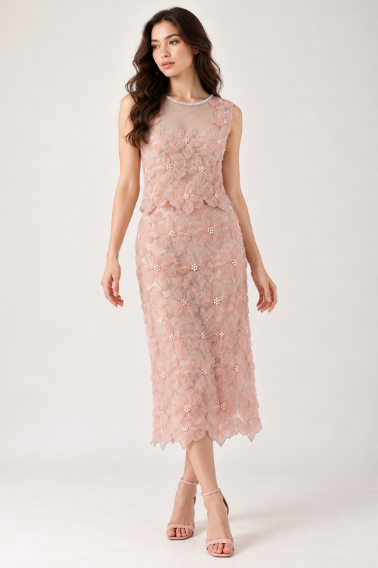SOMERSET BAY - 3D Rosette Sleeveless Beaded Top