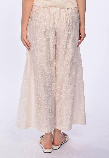 SHILOH - Schiffli flare long pants