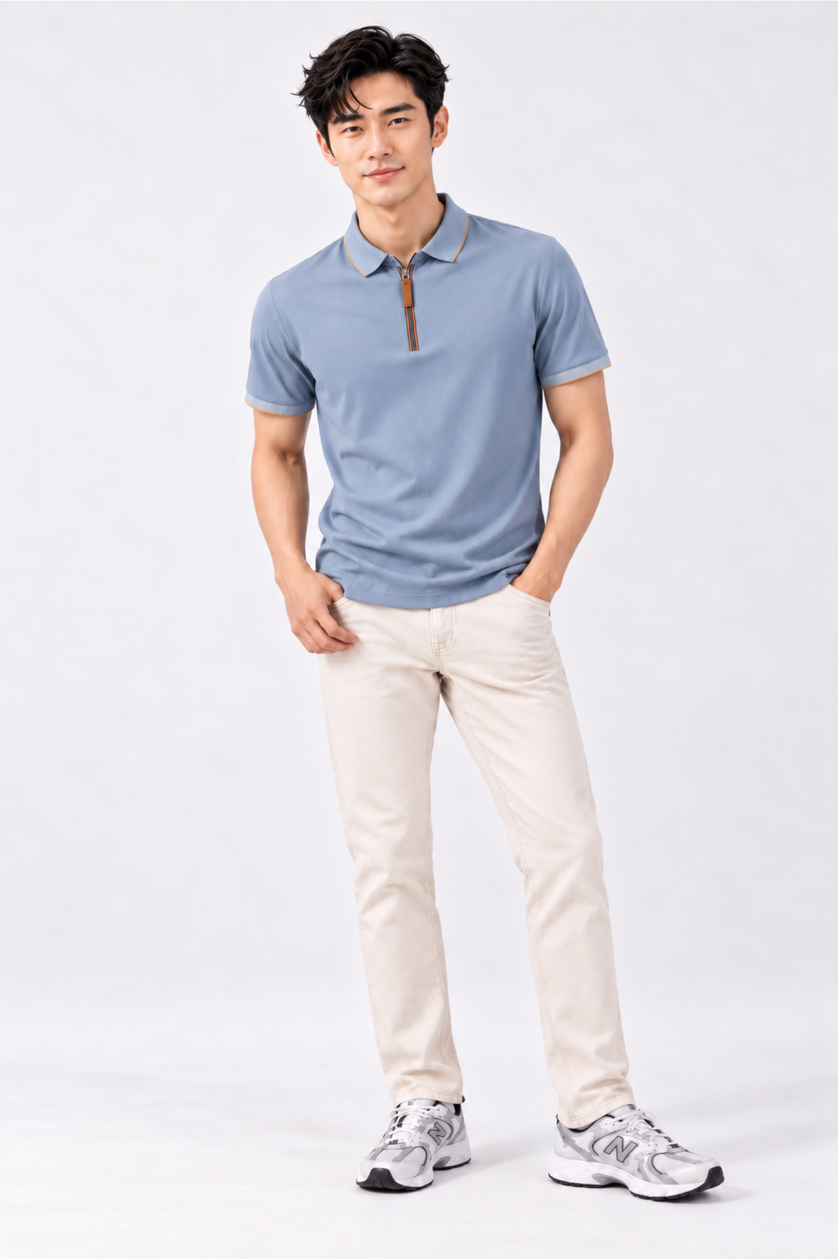 CAPE COD - Men’s Tipped-Collar Quarter-Zip Polo