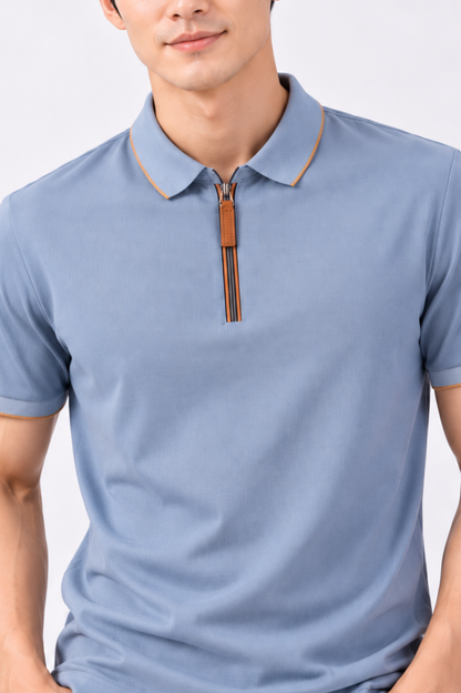 CAPE COD - Men’s Tipped-Collar Quarter-Zip Polo