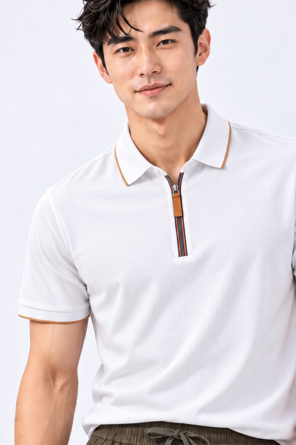CAPE COD - Men’s Tipped-Collar Quarter-Zip Polo