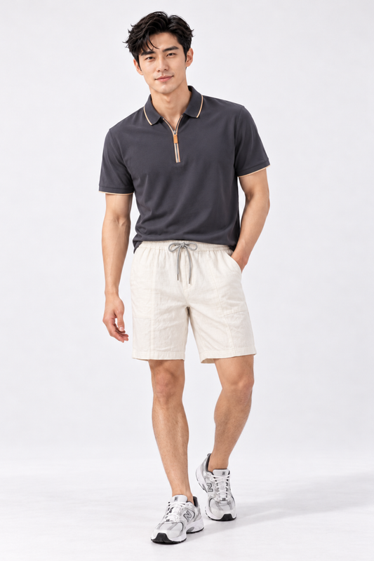 CAPE COD - Men’s Tipped-Collar Quarter-Zip Polo
