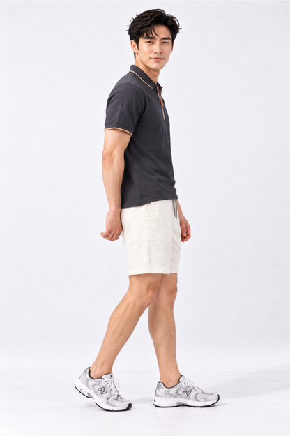 CAPE COD - Men’s Tipped-Collar Quarter-Zip Polo