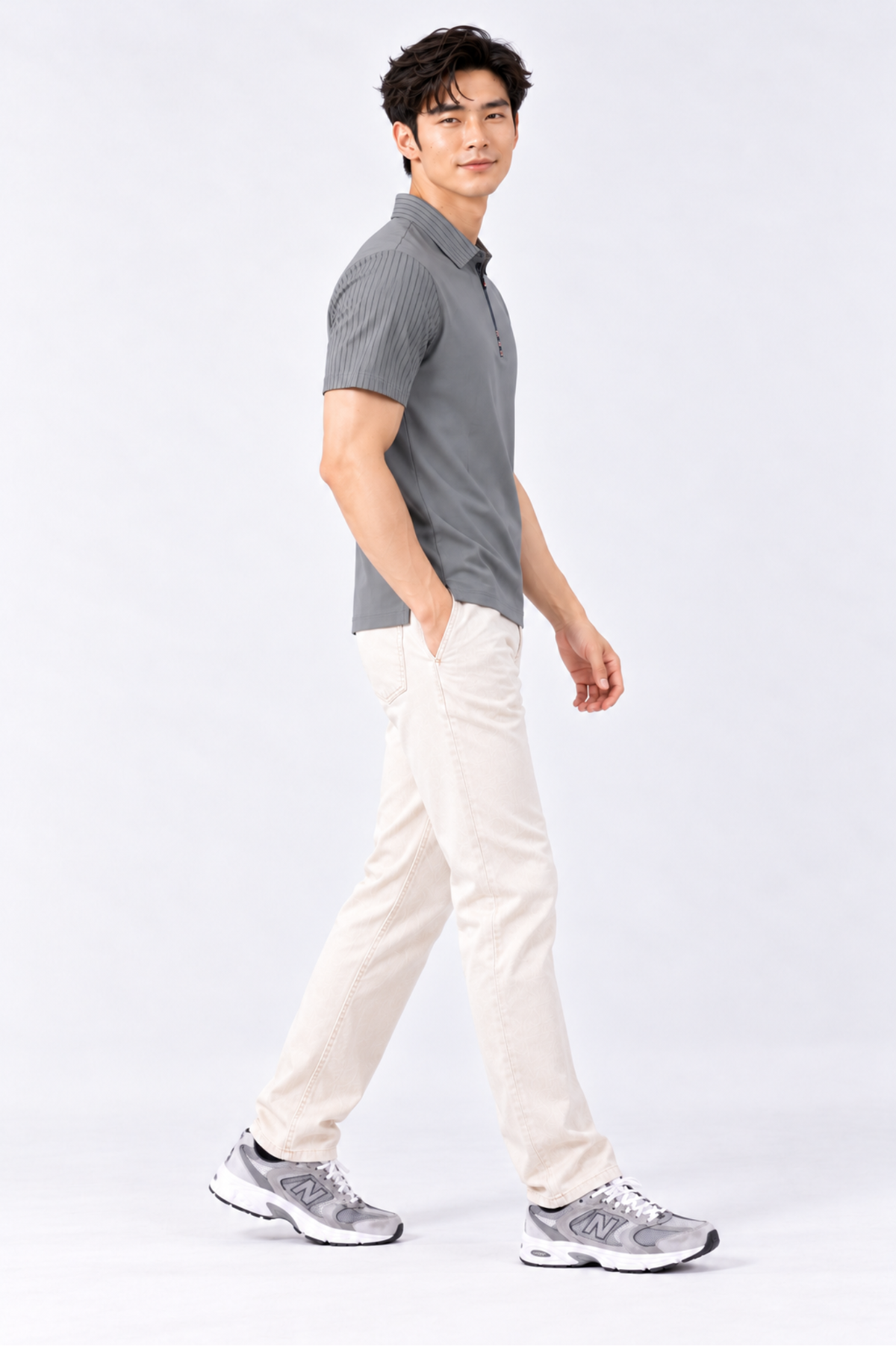 CAPE COD - Men’s Pinstripe-Sleeve Quarter-Zip Polo