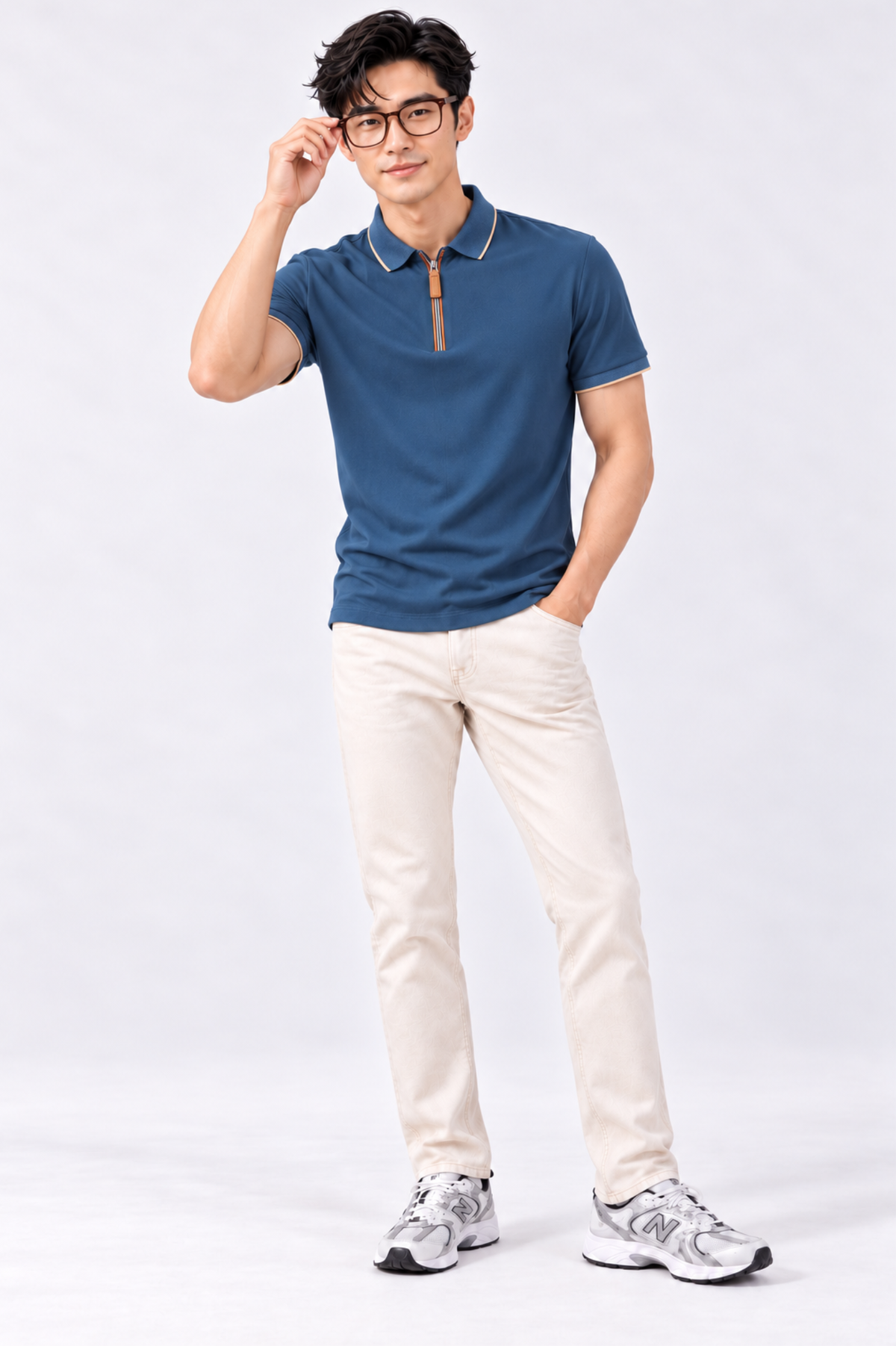 CAPE COD - Men’s Tipped-Collar Quarter-Zip Polo