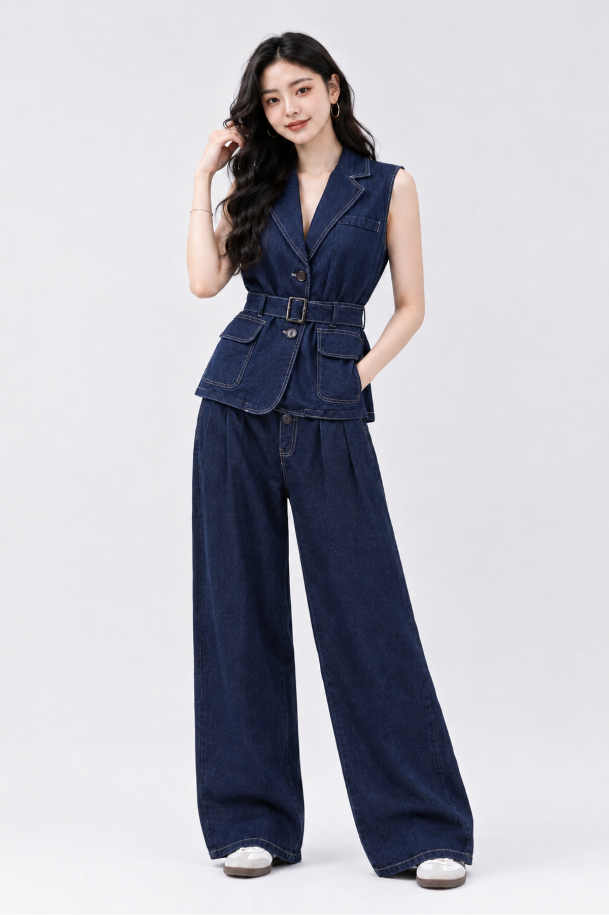 CAPE COD - Belted Denim Waistcoat