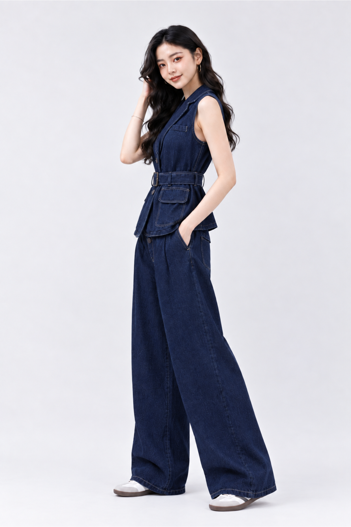 CAPE COD - Belted Denim Waistcoat