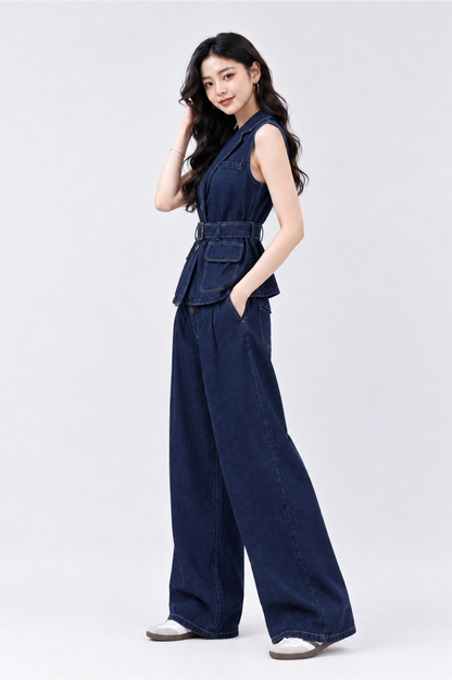 CAPE COD - Belted Denim Waistcoat