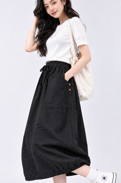 CAPE COD - Balloon Hem Midi Skirt