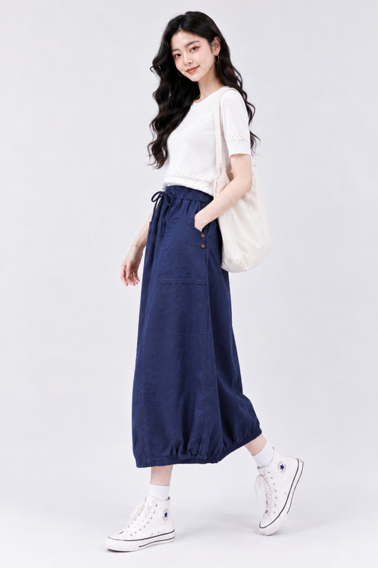CAPE COD - Balloon Hem Midi Skirt
