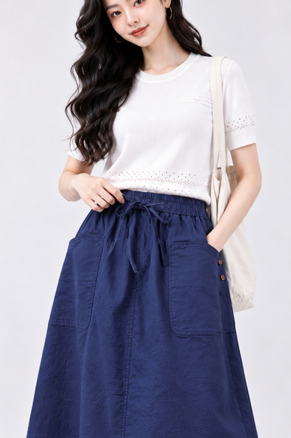 CAPE COD - Balloon Hem Midi Skirt