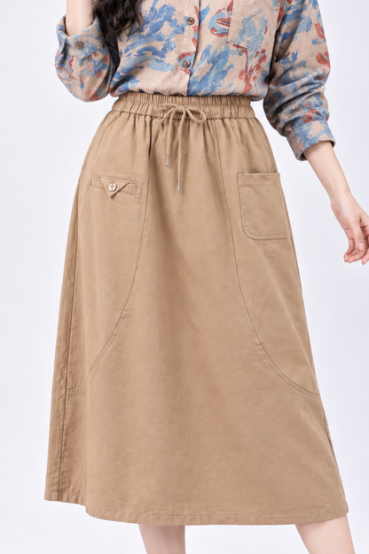 CAPE - COD A-Line Drawstring Midi Skirt