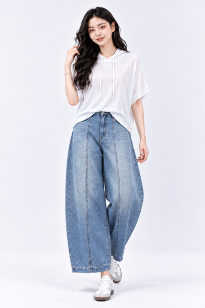 CAPE COD - High-Waisted Barrel Jeans