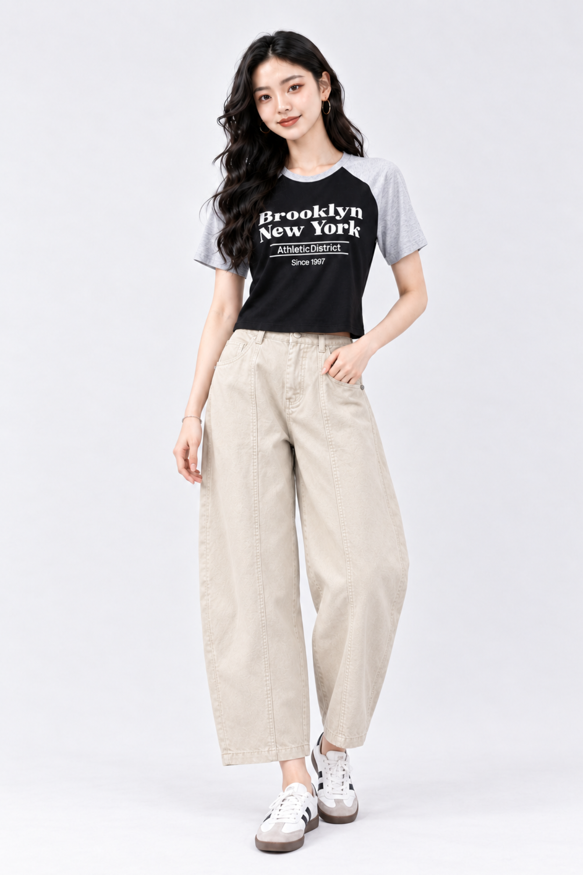 CAPE COD - Black Colourblock Raglan Crop Tee