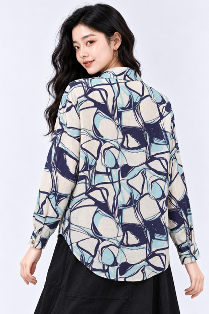 CAPE COD - Relaxed Abstract Floral Button-Up