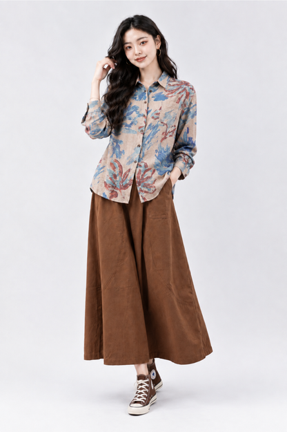 CAPE COD - Relaxed Abstract Floral Button-Up