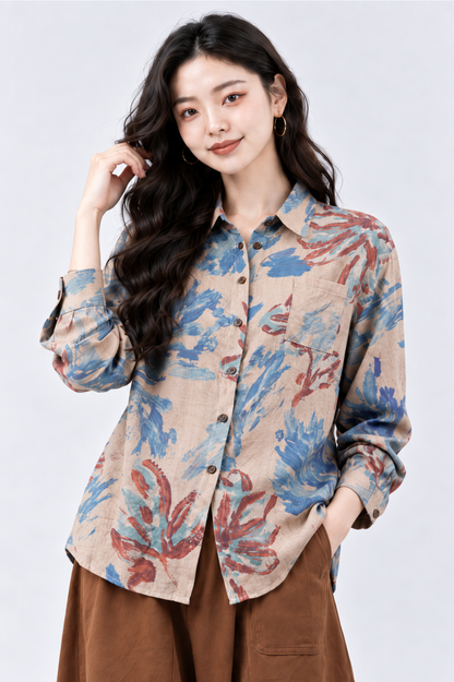 CAPE COD - Relaxed Abstract Floral Button-Up