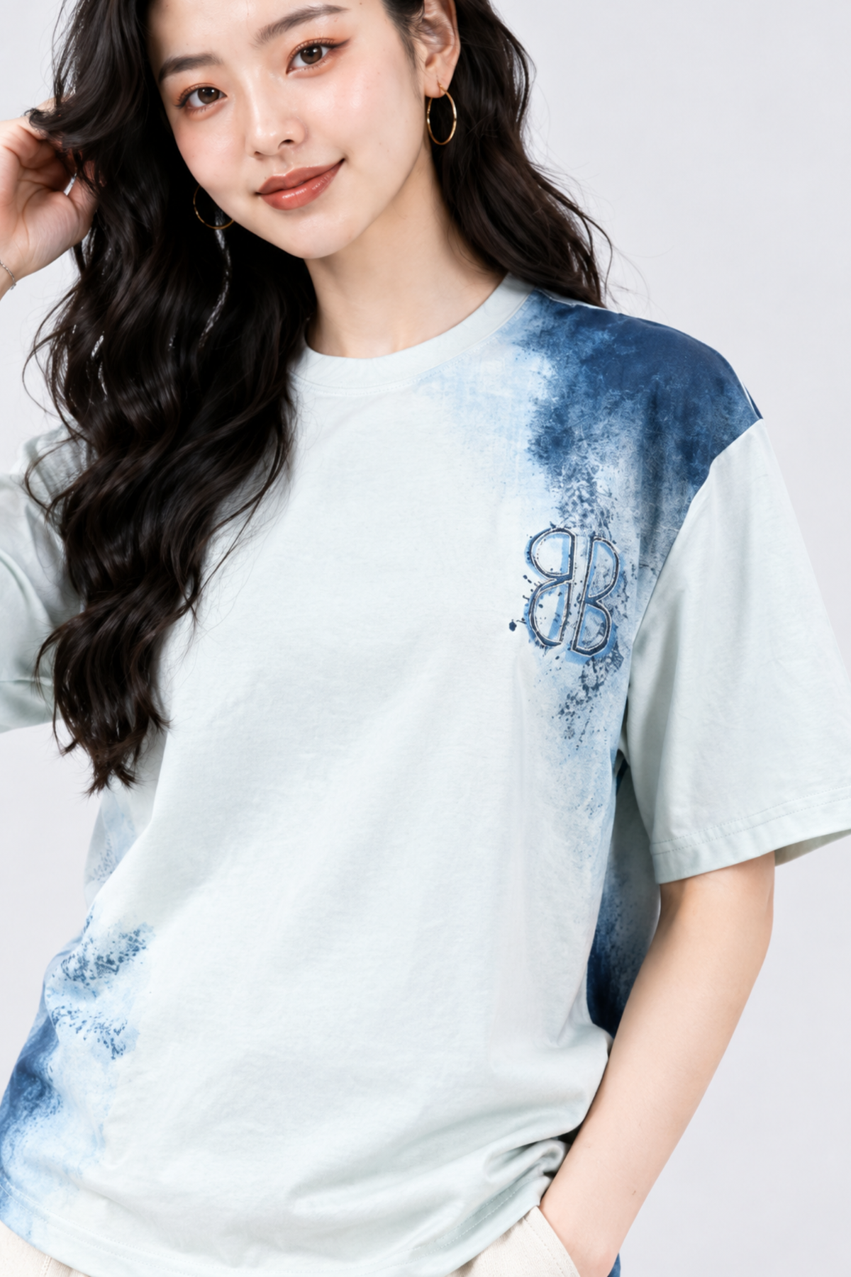 CAPE COD - Ice Blue Indigo-Splash T-Shirt