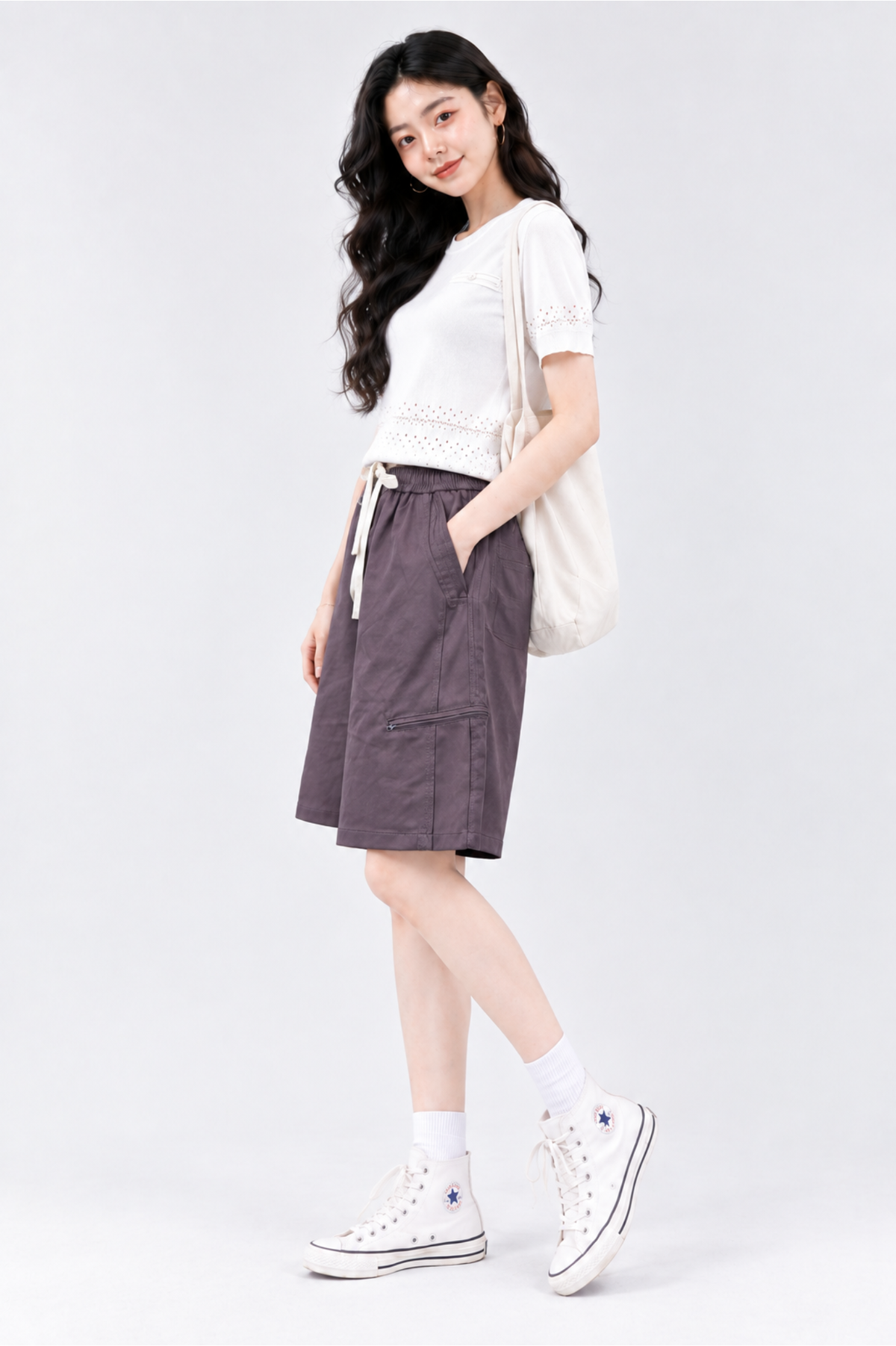 CAPE COD - Wide-Leg Zip Pocket Shorts