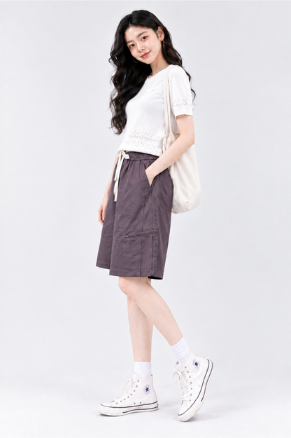 CAPE COD - Wide-Leg Zip Pocket Shorts