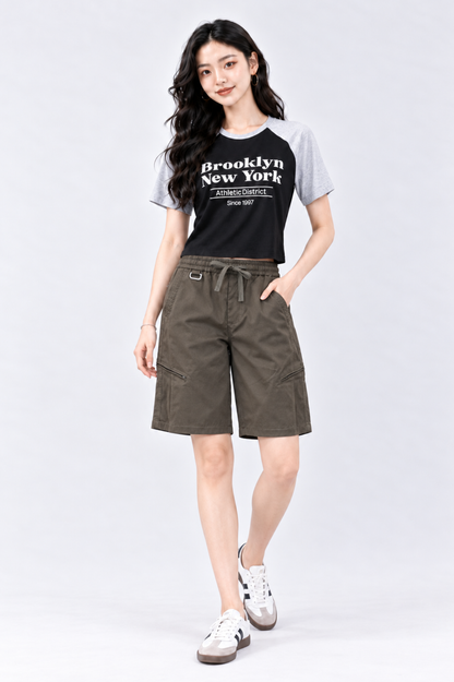 CAPE COD - Wide-Leg Zip Pocket Shorts