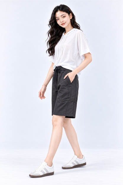 CAPE COD - Wide-Leg Zip Pocket Shorts