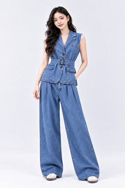 CAPE COD - Wide-Leg Denim Trousers