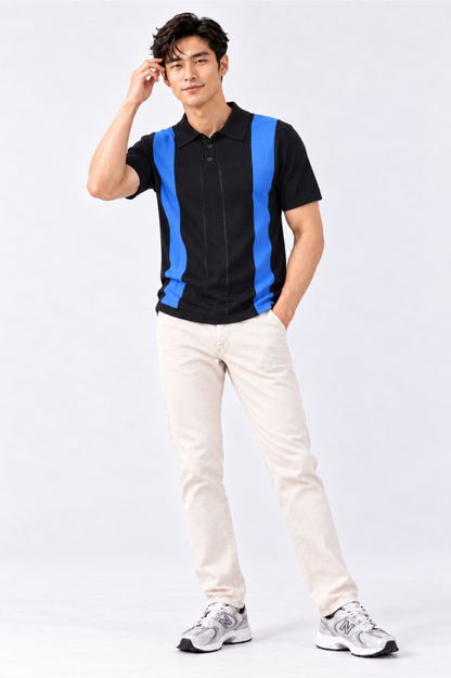 CAPE COD - Men’s Pointelle Retro Polo Shirt