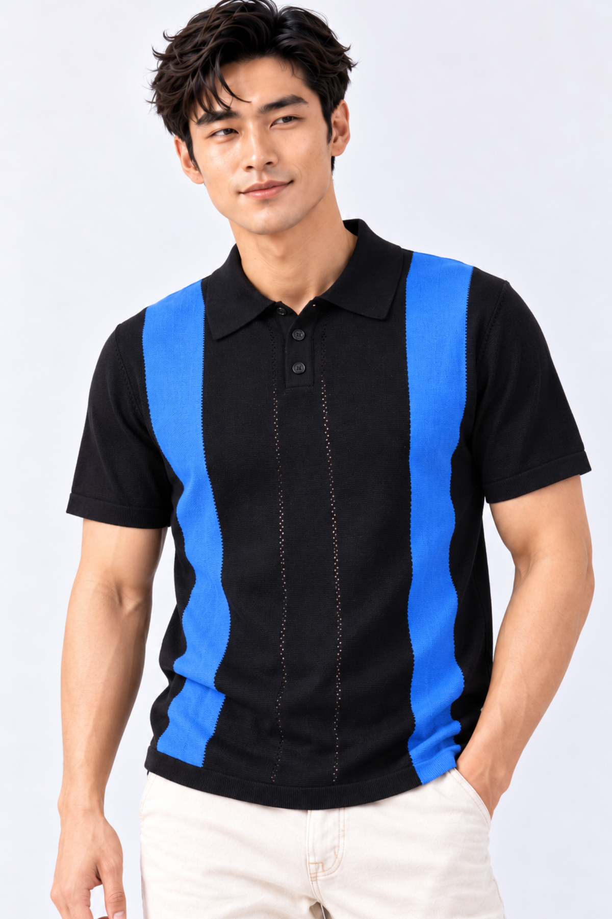CAPE COD - Men’s Pointelle Retro Polo Shirt