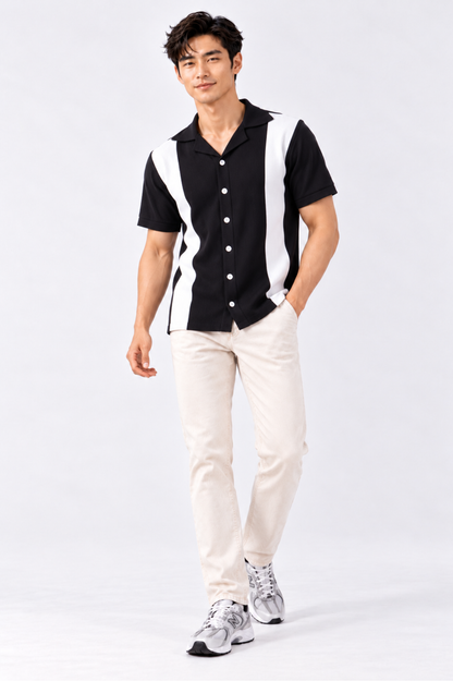 CAPE COD - Men's Retro Colourblock Knit Shirt