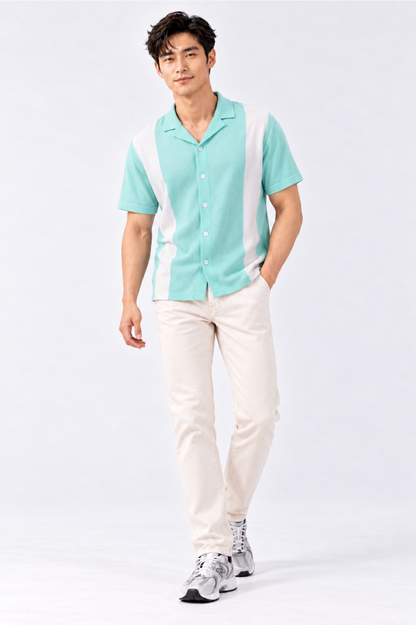 CAPE COD - Men's Retro Colourblock Knit Shirt