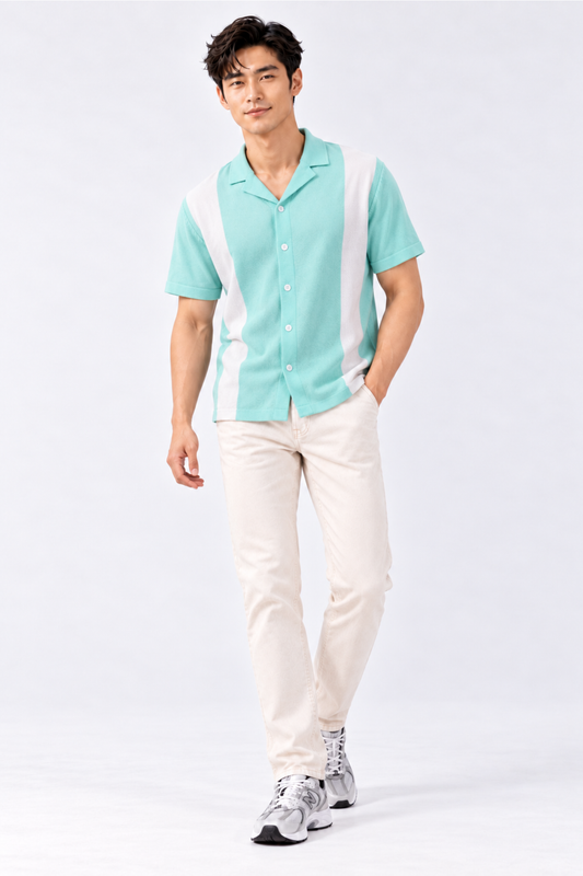 CAPE COD - Men's Retro Colourblock Knit Shirt