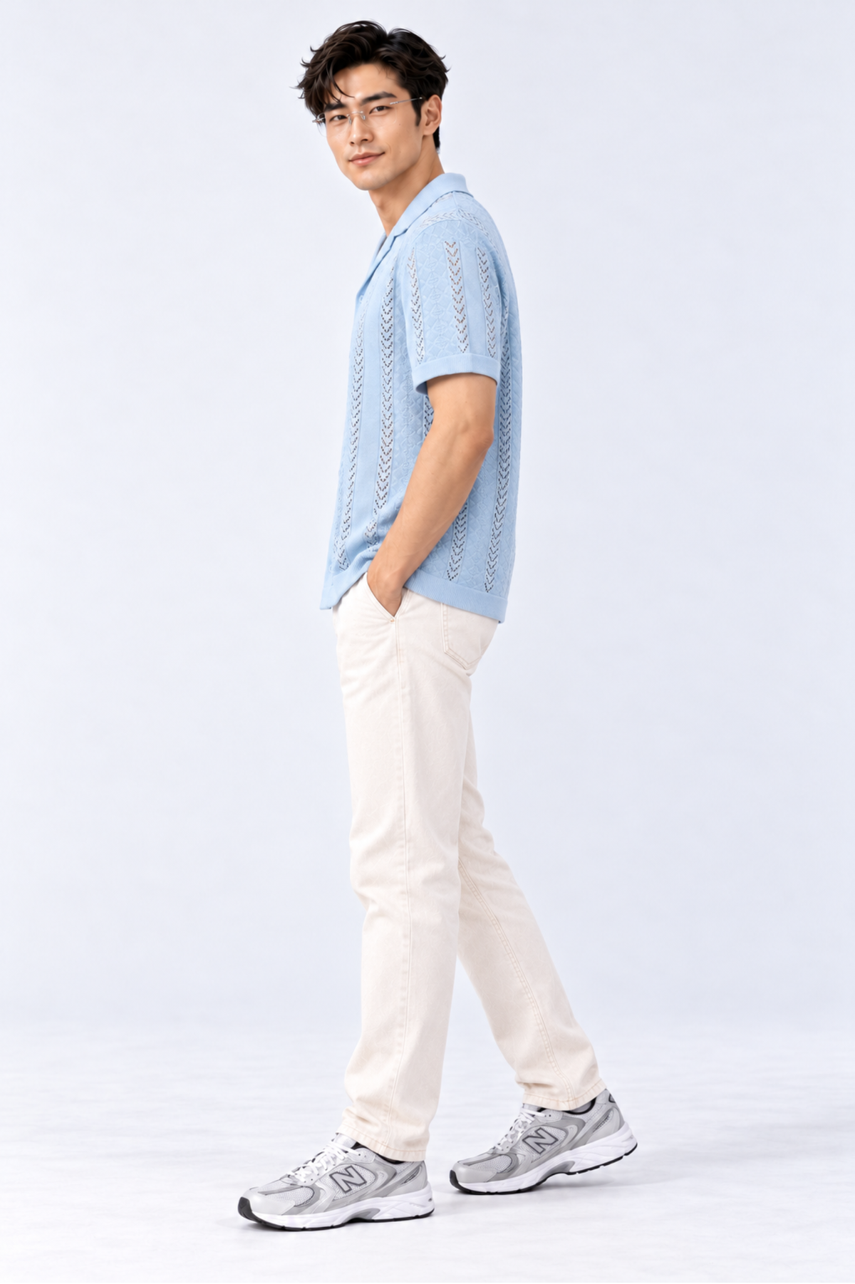 CAPE COD - Men’s Openwork Camp Collar Cardigan Shirt