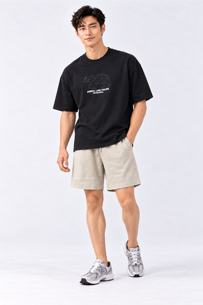 CAPE COD - Men’s Oversized Geometric Bear Embroidered Tee