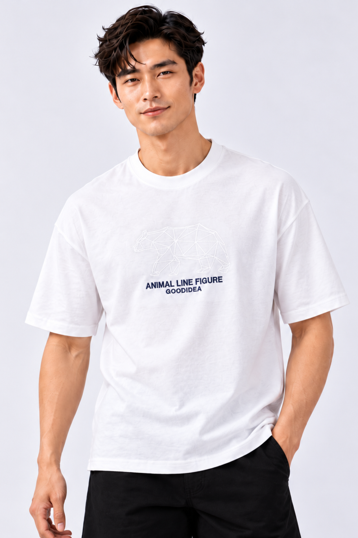 CAPE COD - Men’s Oversized Geometric Bear Embroidered Tee