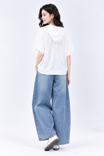 CAPE COD - Lightweight Sheer Short-Sleeve Hooded Tee