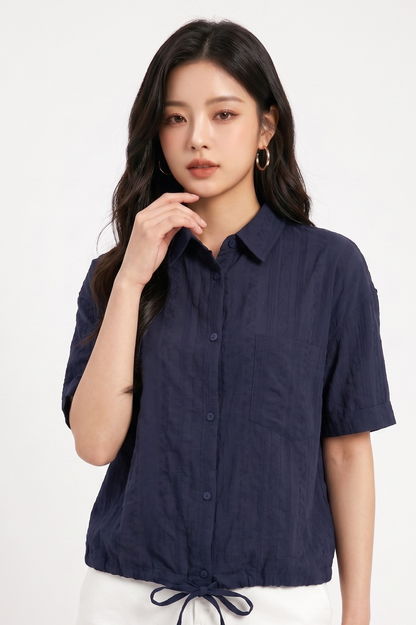 CAPE COD - SHORT SLEEVE COLLAR BLOUSE