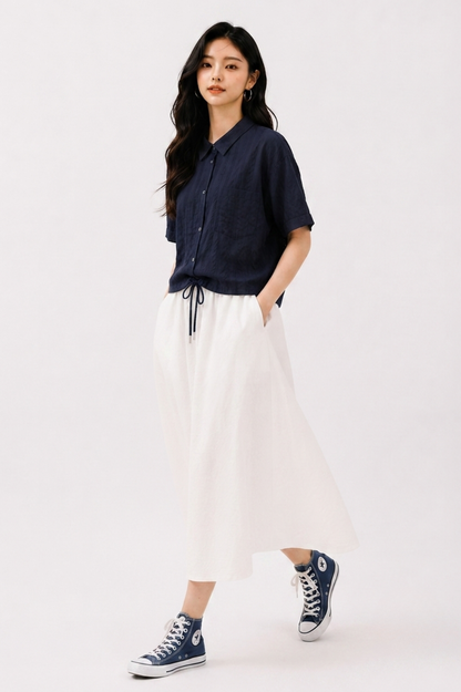CAPE COD - SHORT SLEEVE COLLAR BLOUSE