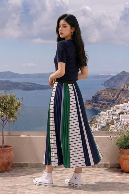 CAPE COD - WOVEN PLEATED SKIRT