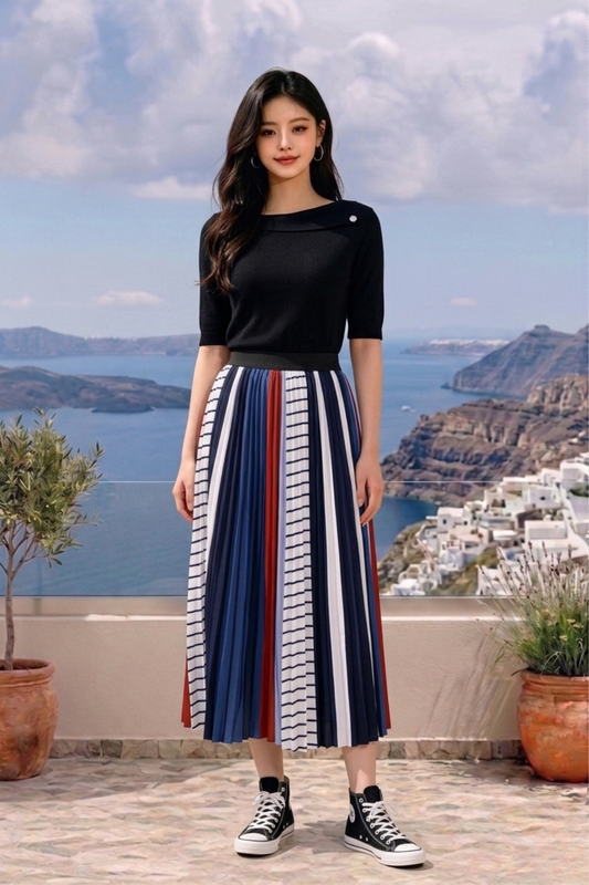 CAPE COD - WOVEN PLEATED SKIRT