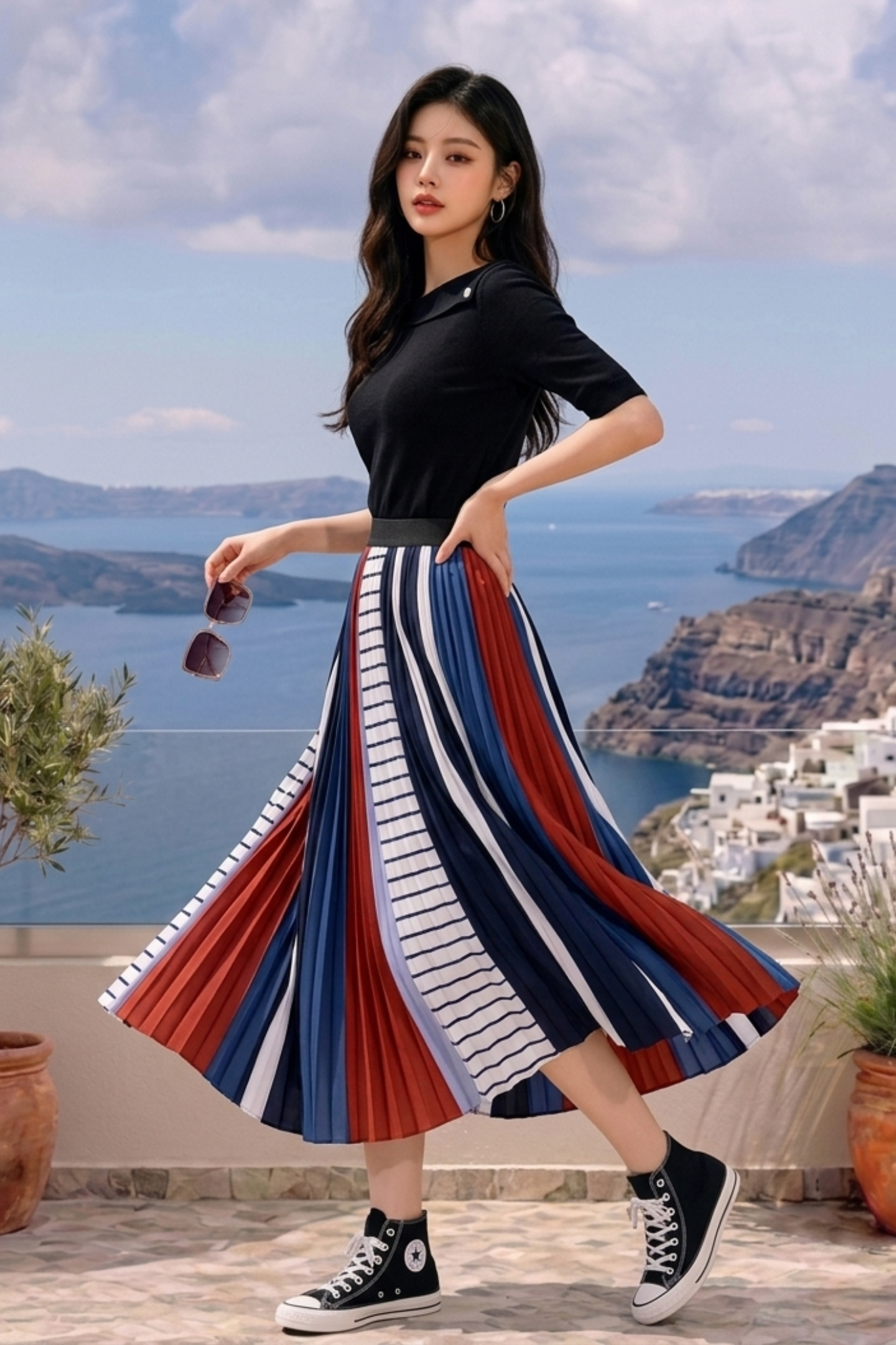 CAPE COD - WOVEN PLEATED SKIRT