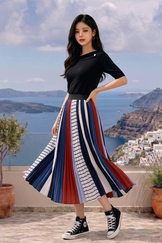 CAPE COD - WOVEN PLEATED SKIRT