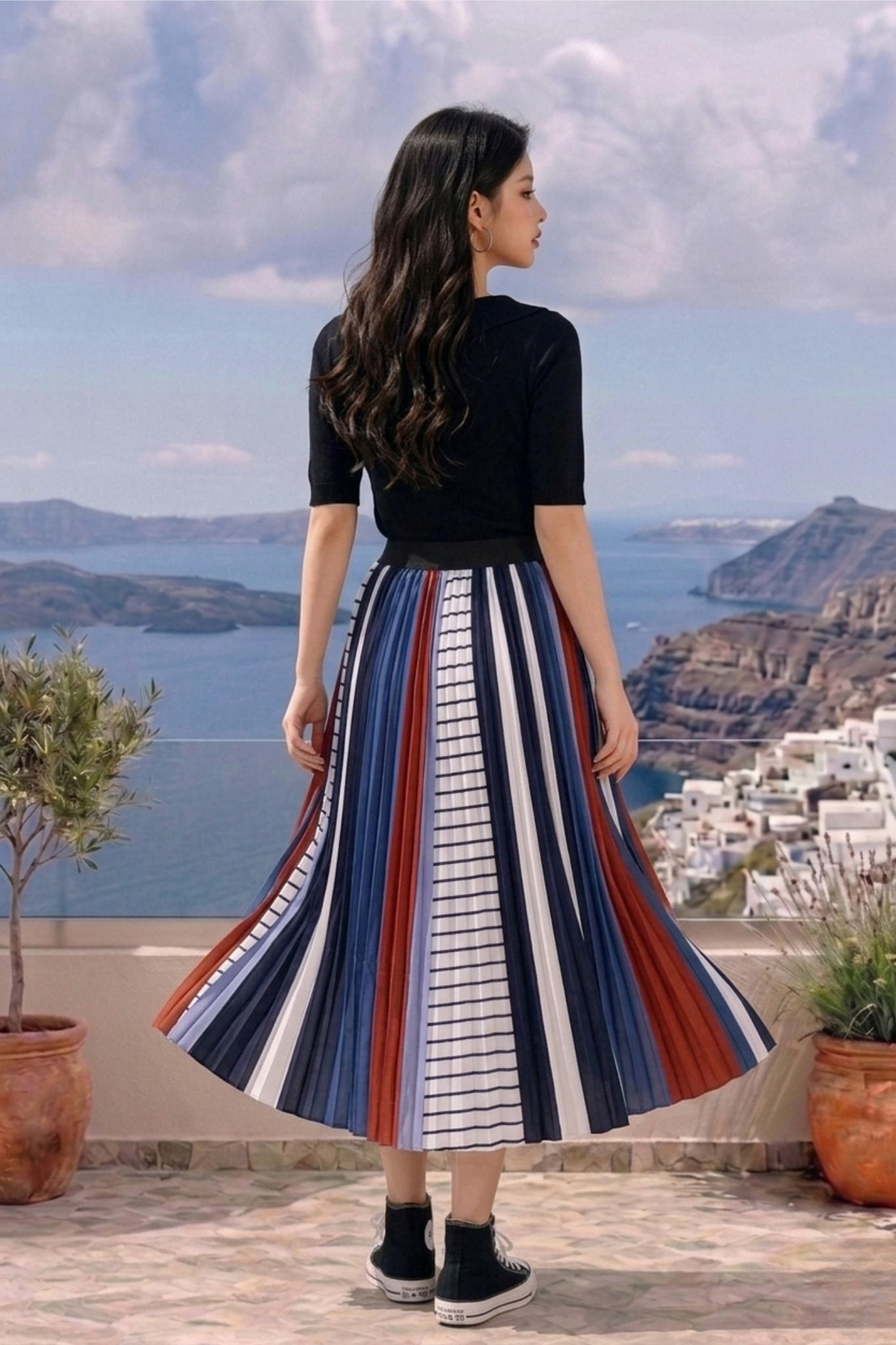 CAPE COD - WOVEN PLEATED SKIRT