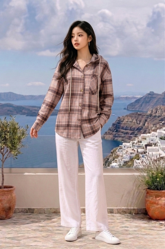 CAPE COD - LONG SLEEVE WOVEN HOODIE SHIRT