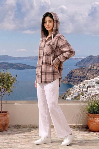 CAPE COD - LONG SLEEVE WOVEN HOODIE SHIRT