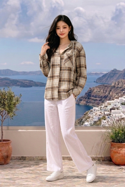 CAPE COD - LONG SLEEVE WOVEN HOODIE SHIRT