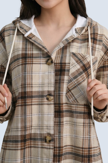 CAPE COD - LONG SLEEVE WOVEN HOODIE SHIRT