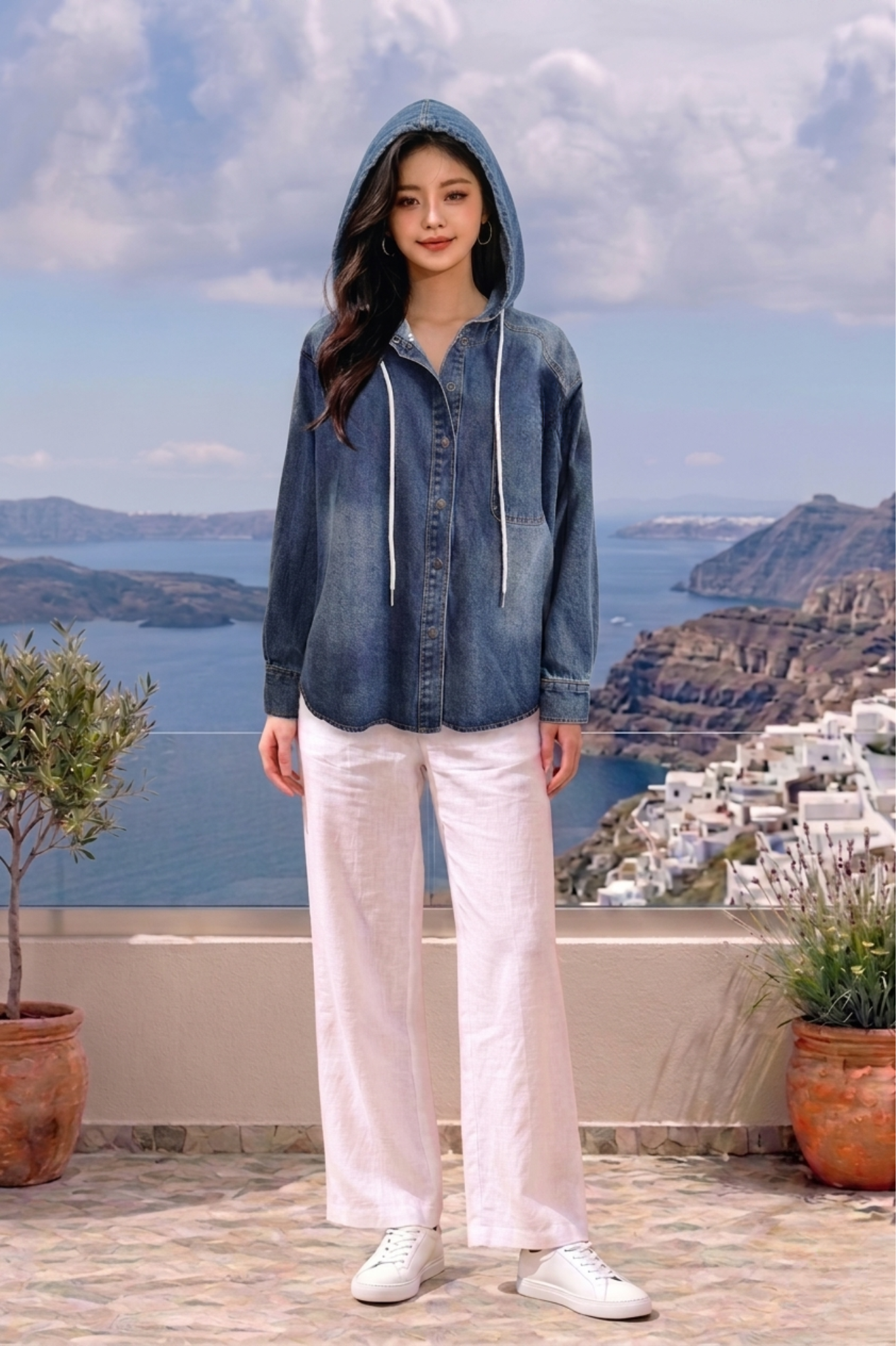 CAPE COD - LONG SLEEVE DENIM HOODIE JACKET
