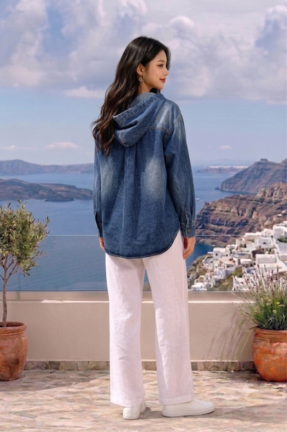 CAPE COD - LONG SLEEVE DENIM HOODIE JACKET