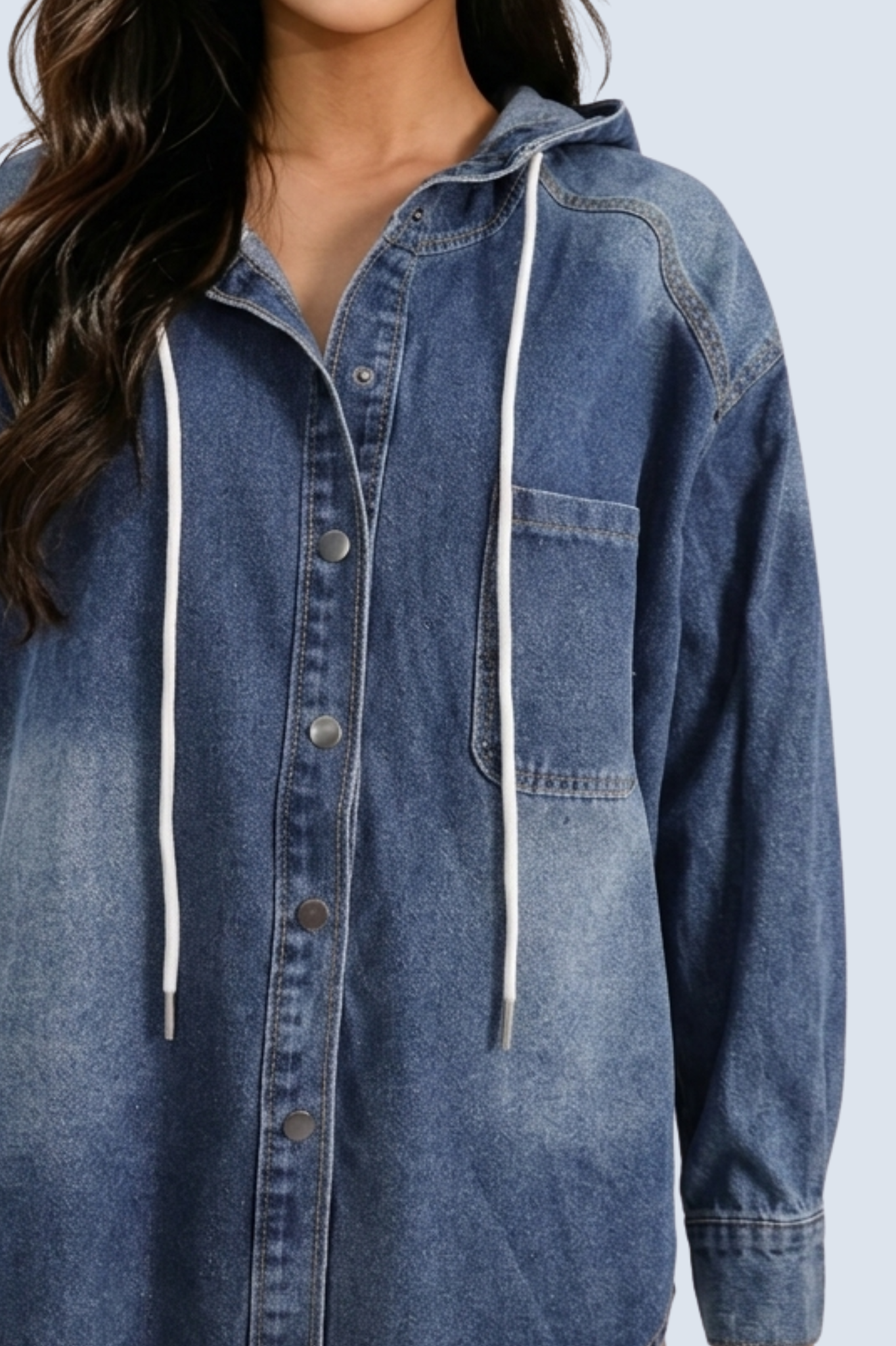CAPE COD - LONG SLEEVE DENIM HOODIE JACKET